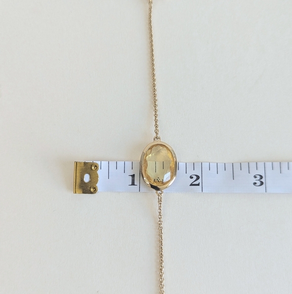 Kate Spade Vegas Jewels Long Necklace Citrine Yellow Gold Crystal Station - Picture 8 of 9